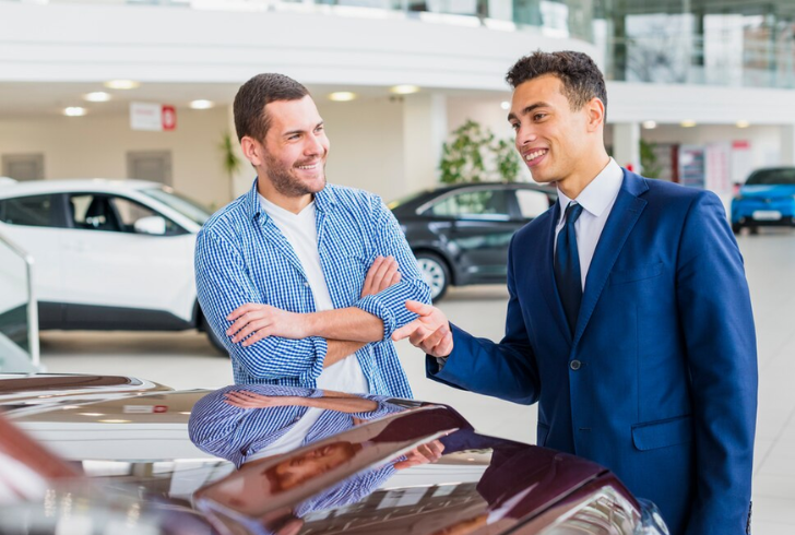 Car salesmen showcasing vehicles - How much do car salesmen make?
