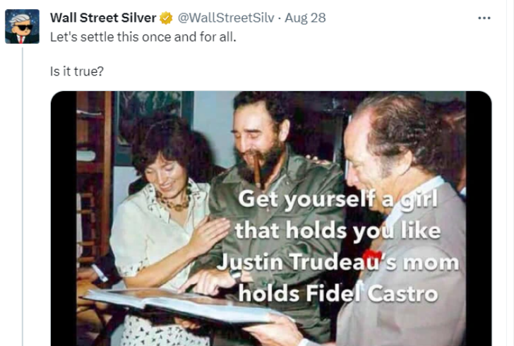 It began with a tweet from '@WallStreetSilv' showing Trudeau with Castro, sparking speculation of a familial link